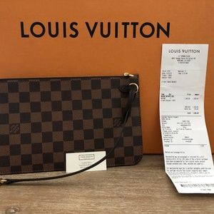 LOUIS VUITTON DAMIER NEVERFULL EBENE POCHETTE NEW